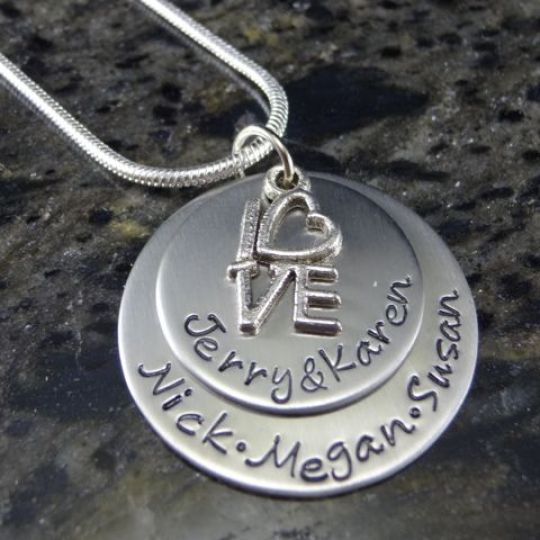 Personalized Hand Stamped Mother’s Necklace – $13.95! Gift idea!