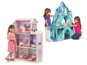 Fancy Mansion Wooden Dollhouse w/ Furniture – $69.99!