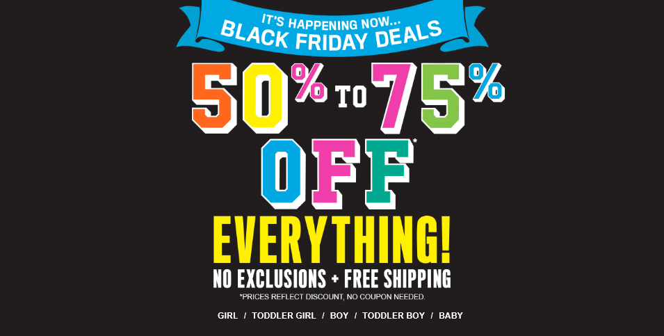 *LIVE* Children’s Place Black Friday Sale – Online Only! 50-75 Percent Off! Free shipping!