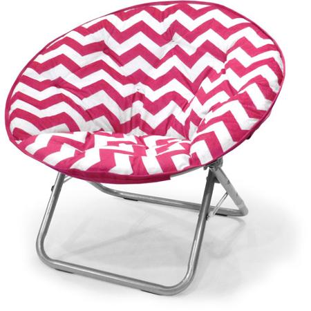 Mainstays Plush Pink Chevron Saucer Chair— $34.88