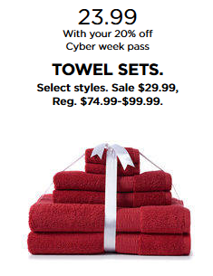 $23.99 Towel Sets! Kohls Cyber Week!