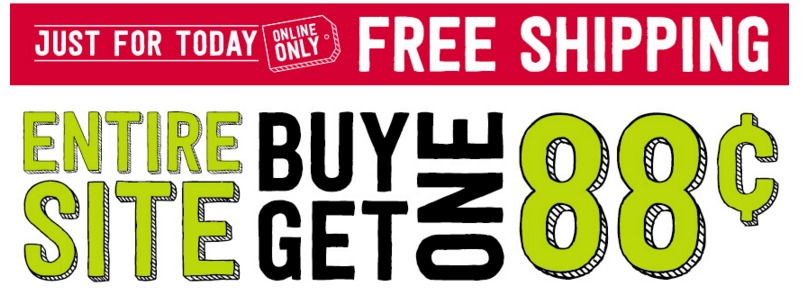 Buy One, Get One for 88 Cents + Free Shipping at Crazy 8!