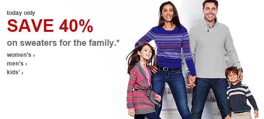 40% off Sweaters for the Family From Target!