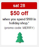 $50/$100 Target Holiday Shop Purchase Starts Tonight!