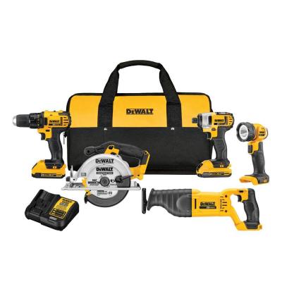 DEWALT 20-Volt Max Lithium-Ion Cordless 5-tool Combo Kit—$299! (Save $200!)