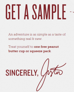 New! Free Sample of Justin’s Peanut Butter!