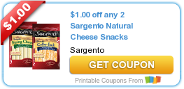 Two New Sargento Cheese Stick Coupons! Great Doubler!