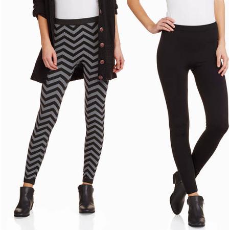 Two Pairs of Fleece Lined Leggings Only $10