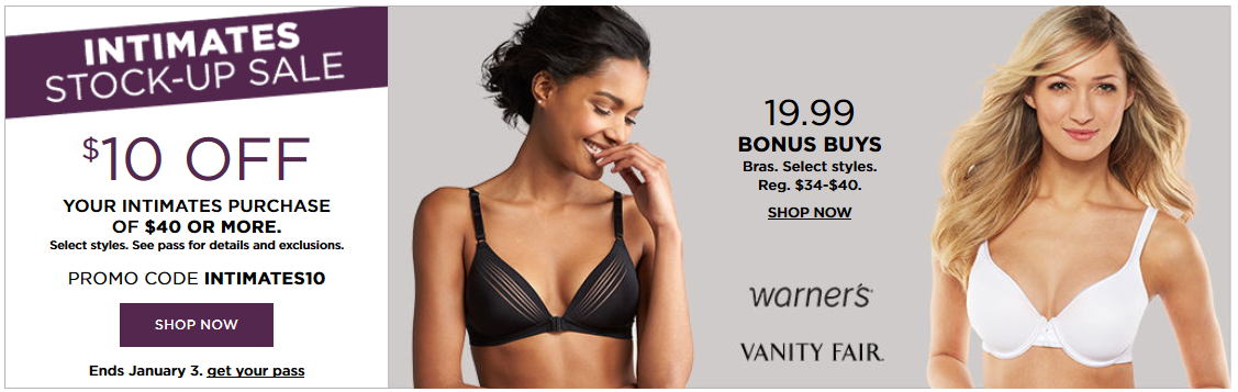 New Kohls Codes! Stacking Intimates Code & Bra Sale!