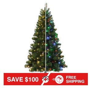 Holiday Living 6.5-ft Pre-Lit Alpine Artificial Christmas Tree with Color Changing LED Lights—$59!