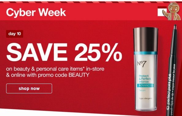 Target Beauty and Personal Care: 25% off + 10% off + $5 Gift Card! (Rolling?) TODAY ONLY!