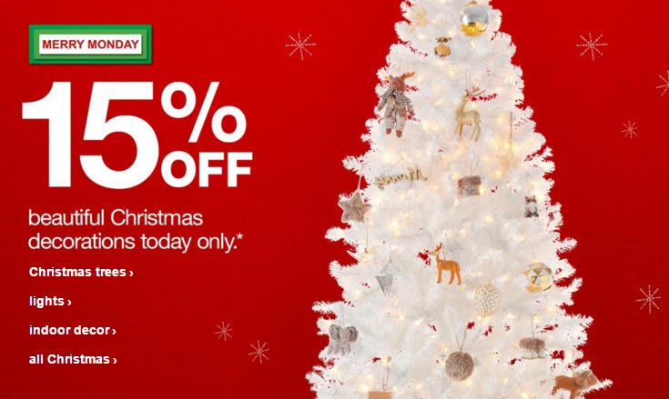 15% Off Christmas Items at Target Today!