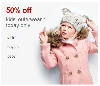 50% Off Kids’ Outerwear Today ONLY at Target!