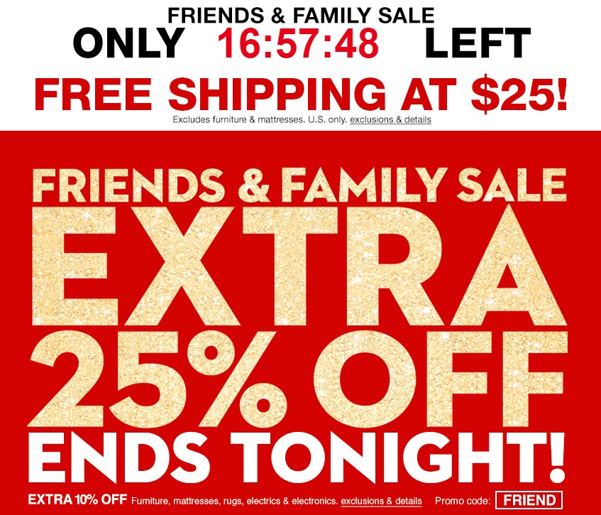 Macy’s Extra 25% Off and Free Ship on $25 Ends TONIGHT!
