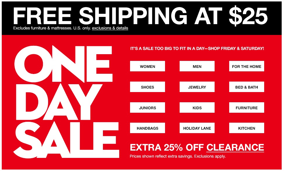 LAST CHANCE: Macy’s Free Shipping at $25!