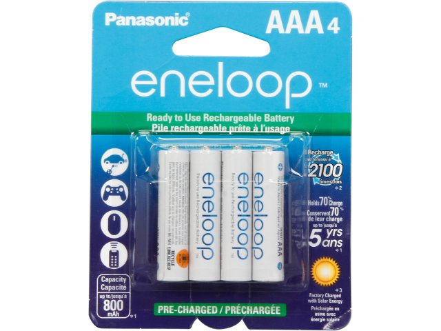 Panasonic Eneloop Rechargeable AAA Batteries, 4-pk Only $6.99 SHIPPED!