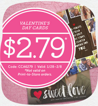 Custom Photo Valentine’s Day Cards Only $2.79!