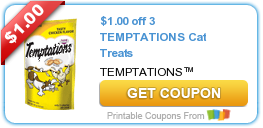 New $1/3 Temptations Cat Treats Coupon | Only 46¢ at Publix!