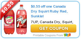 New Soda Coupon | Canada Dry, 7UP, Squirt, and Sunkist!