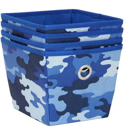 Four Blue Camo Storage Bins Only $5.99 + Free Pickup
