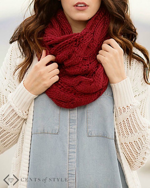 Cozy Cable Knot Infinity Scarves Just $7.95 Shipped!
