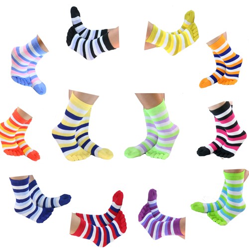 Six Pairs of Juliet Striped Toe Socks Only $6.99 Shipped!