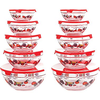 Chef Buddy 10 Glass Bowls With Lids Only $14.99!