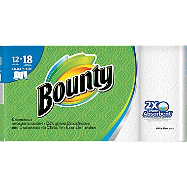 Bounty Select-A-Size Giant Roll Paper Towels, 12 Rolls Only $10.99 Shipped!