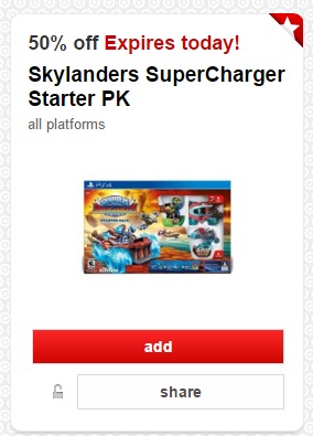 50% OFF Skylanders Super Chargers Starter Pack w/ Target Cartwheel!