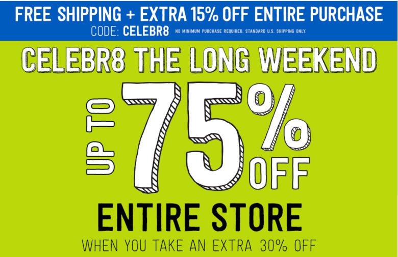 EXTRA 15% Off + Free Shipping From Crazy 8 Today ONLY!