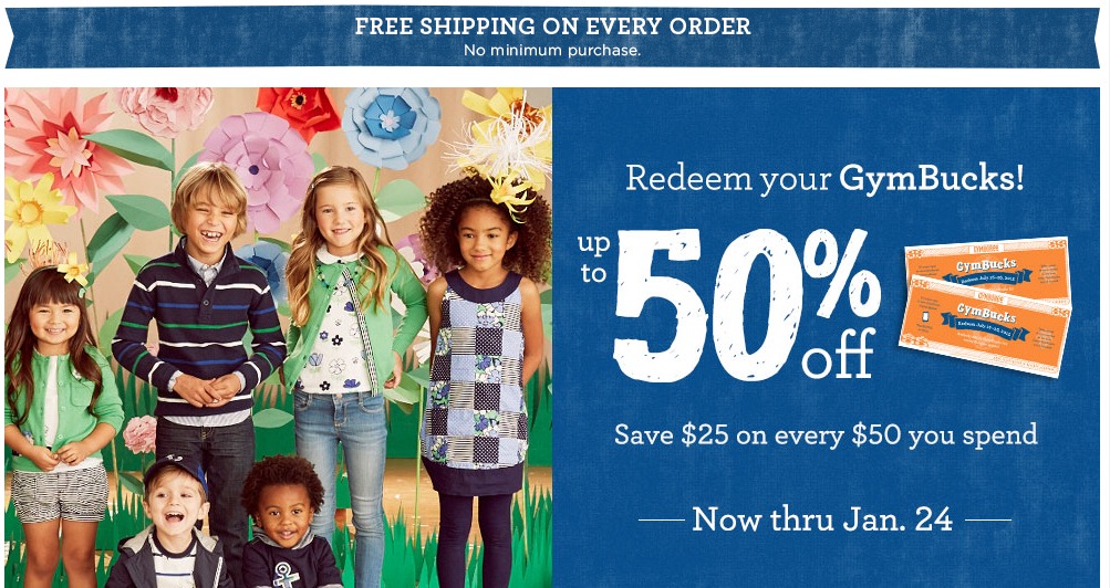 FREE Shipping on ALL Gymboree Orders!