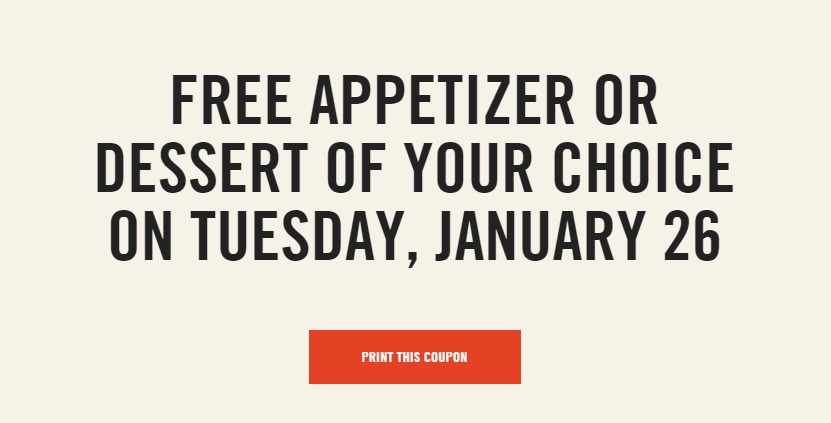 FREE Appetizer or Dessert at Outback Steakhouse Today ONLY!