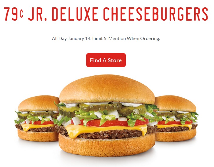 Sonic Jr Deluxe Cheeseburgers Only 79¢ Today!