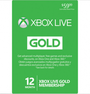 Xbox Live Gold $39.99 (originally $59.99)