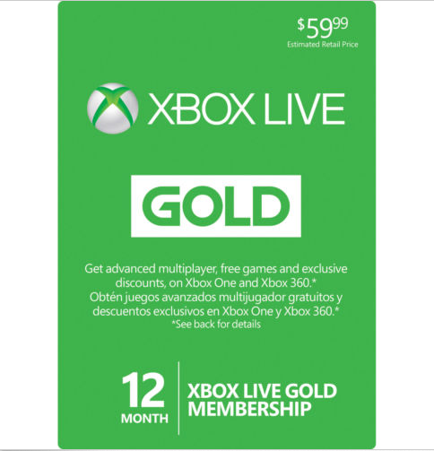 12-Month Xbox Live Gold Membership as Low as $34.99!