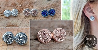 Sparkling Druzy Earrings – 3 Sizes – Tons of Colors – $7.49!