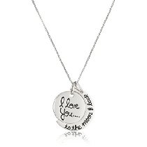 Sterling Silver “I Love You To The Moon and Back” Pendant Necklace, 18″ – $18.24
