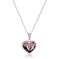 Swarovski Elements Two-Tone Heart Sterling Silver Antique Pendant Necklace – $21.50! Free one day shipping!