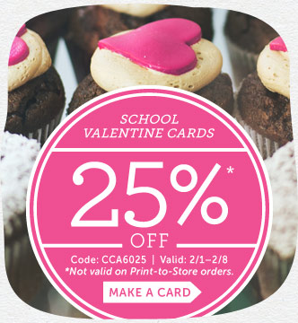25% off Custom School Valentine Cards From Cardstore! 25% off Custom School Valentine Cards From Cardstore!