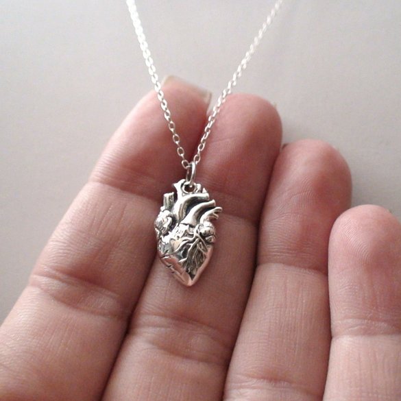 Sterling Silver Anatomical Heart Necklace Only $29.99 Shipped!