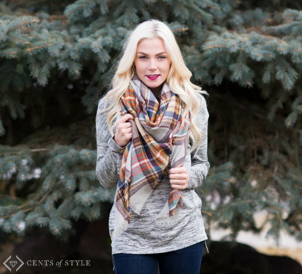 Plaid Blanket Scarves Only $12.95 Shipped | LOTS of Colors!
