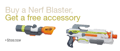 Buy a select Nerf blaster and receive a select accessory for free!