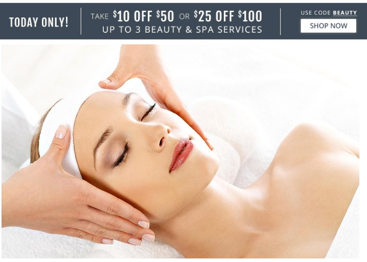 $10/$50 or $25/$100 Up to Three Beauty & Spa Services From Groupon! Today ONLY!
