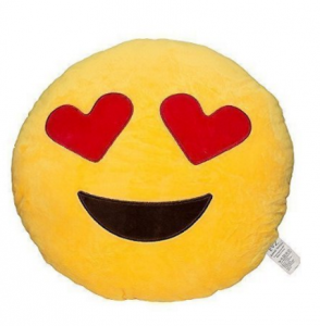 Yellow Round Heart Emoticon Pillow Just $5!