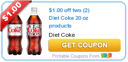 Print Your Diet Coke Coupon NOW! Valid on 20 oz Singles!
