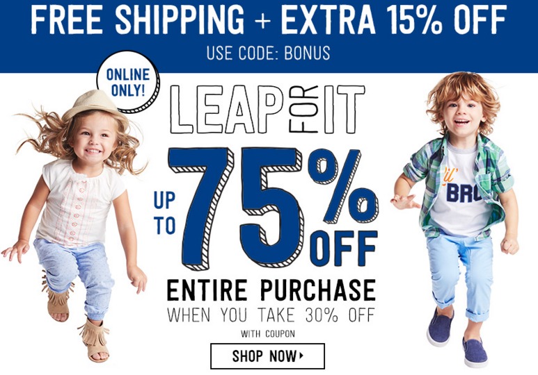 FREE Shipping + 15% Off at Crazy 8 Today!