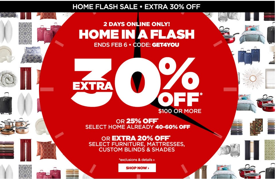 JCPenney Home Flash Sale | Up to Extra 30% Off!