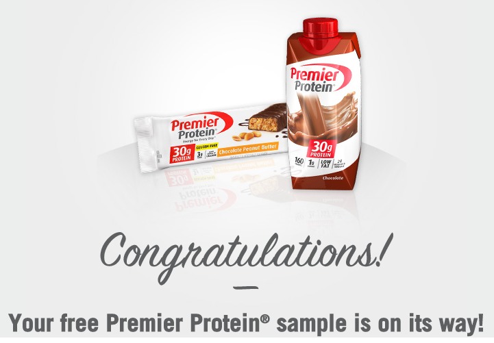 FREE Premier Protein Bar or Shake!