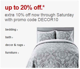 Extra 10% Off Home Items With New Target Code! Extra 10% Off Home Items With New Target Code!
