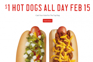 Sonic: $1 Hot Dogs All Day Today!